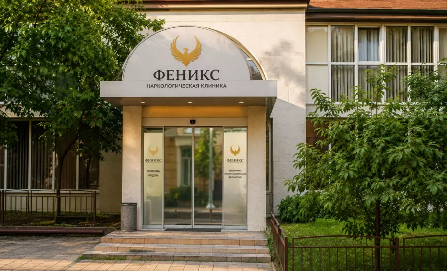 Вход в наркологическую клинику «Феникс» в Калуге